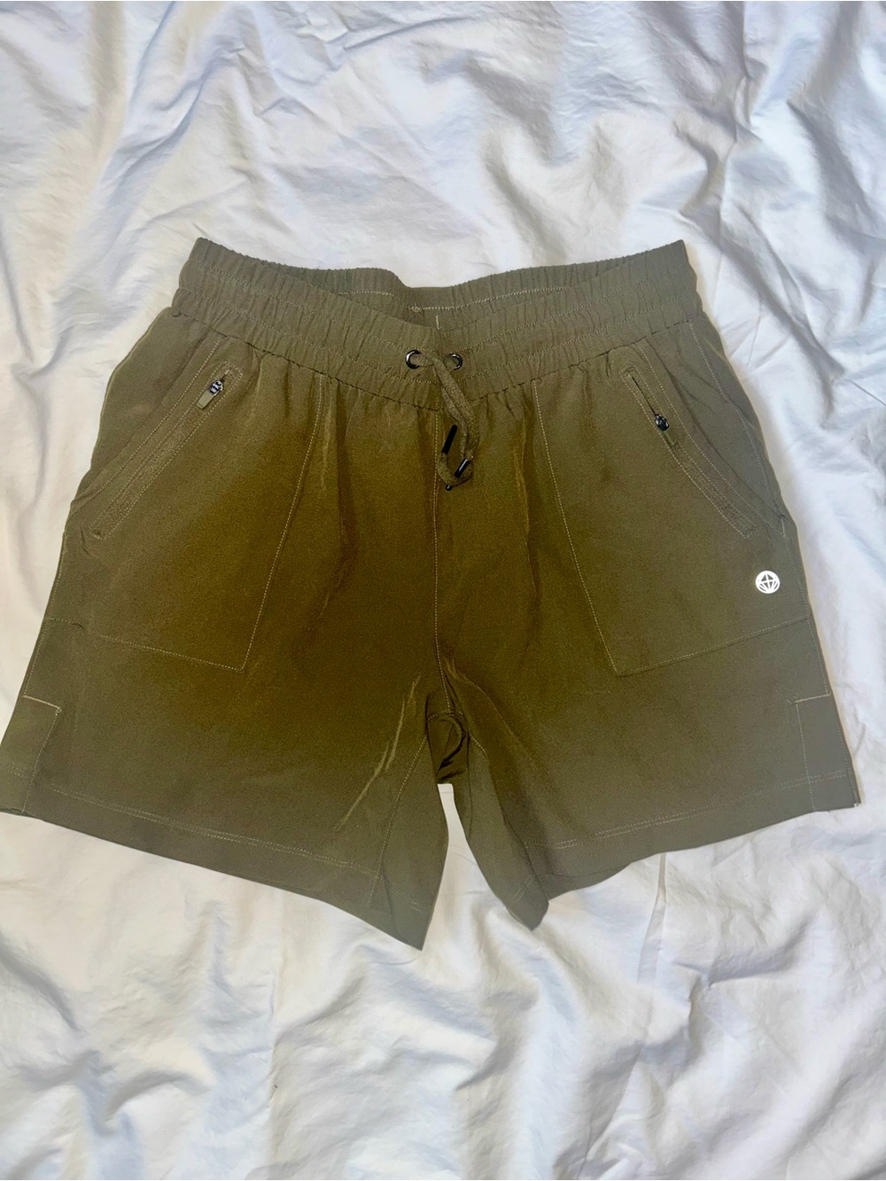 Mondetta Outdoor Projects Olive Drawstring Athletic Shorts